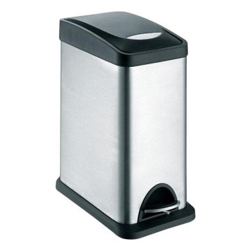 Cubo de basura 8 l negro/acero inoxidable