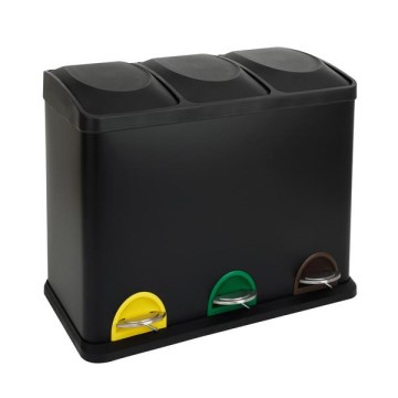 Cubo de basura para residuos reciclables 45 l negro