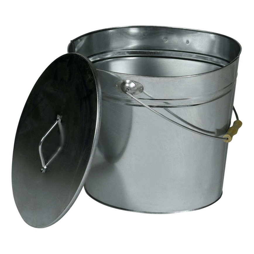 Cubo para cenizas con tapa 24 l cromo brillante