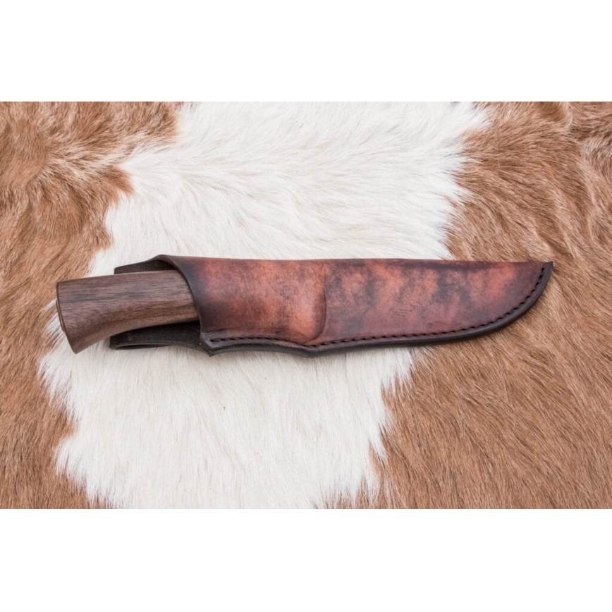 Cuchillo de caza Damasco 11,8 cm nogal/cuerno de ciervo