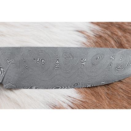 Cuchillo de caza Damasco 11,8 cm nogal/cuerno de ciervo