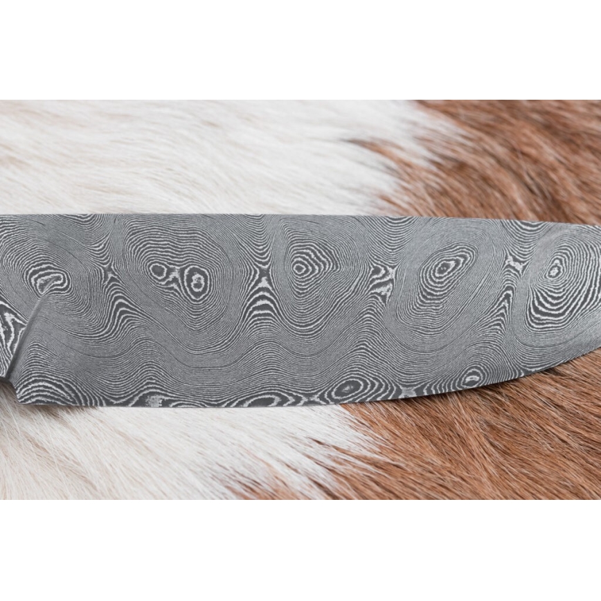 Cuchillo de caza Damasco 11,8 cm nogal/cuerno de ciervo