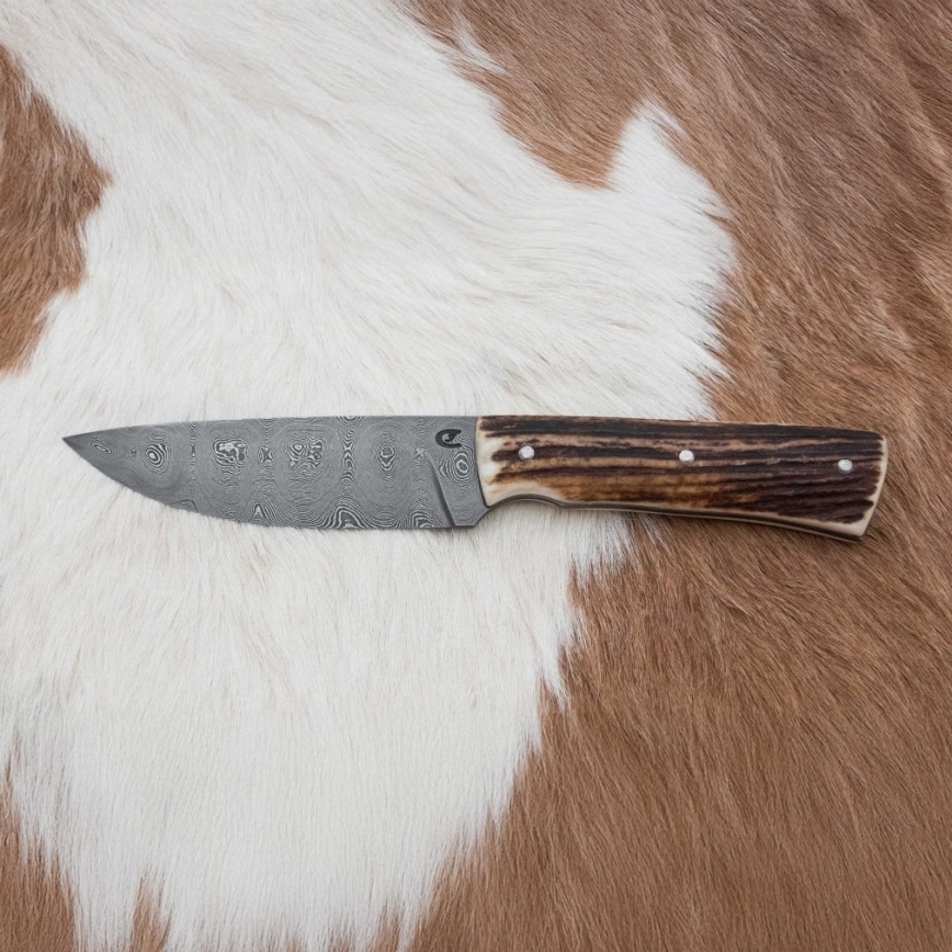 Cuchillo de caza Damasco 11 cm asta de ciervo