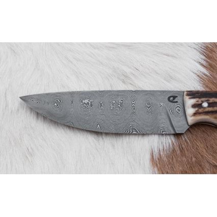 Cuchillo de caza Damasco 11 cm asta de ciervo