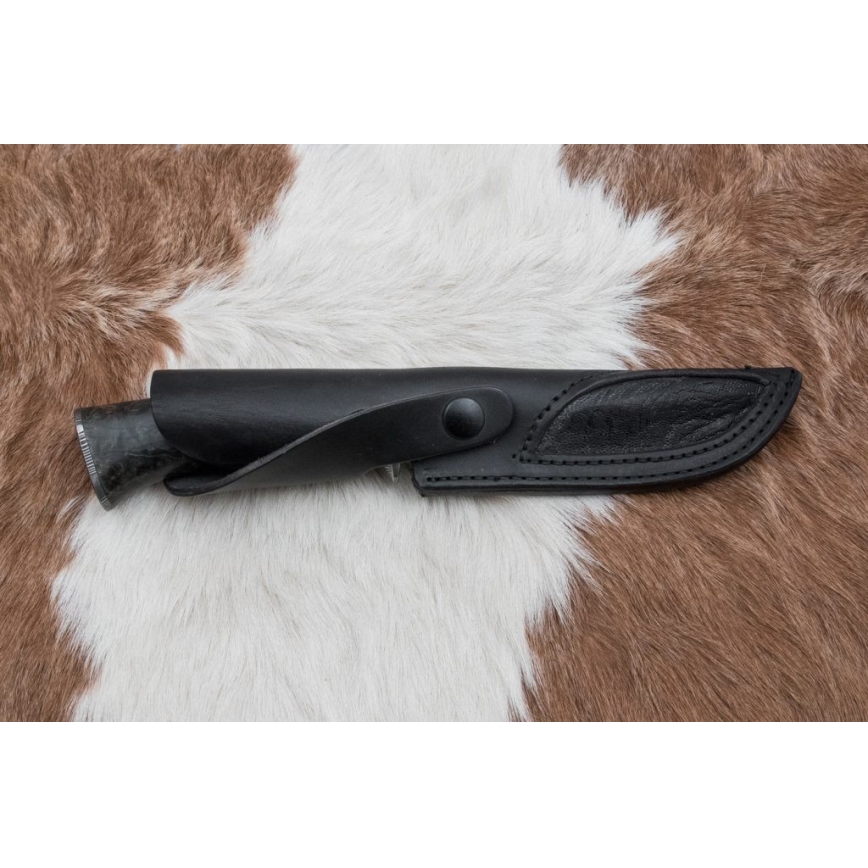 Cuchillo de caza Damasco 13,8 cm abedul/hueso de camello