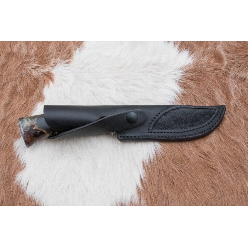 Cuchillo de caza Damasco 14 cm castaño