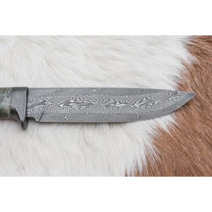 Cuchillo de caza Damasco 14 cm castaño