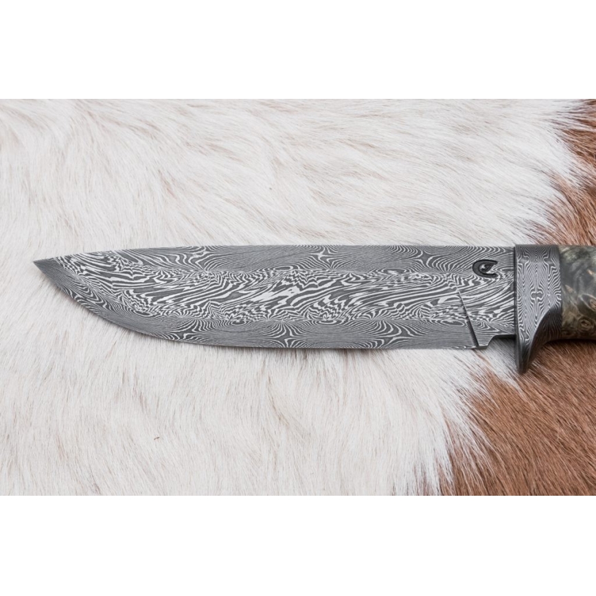 Cuchillo de caza Damasco 14 cm castaño