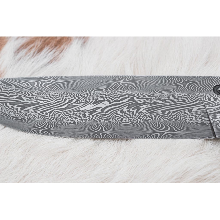 Cuchillo de caza Damasco 14 cm castaño