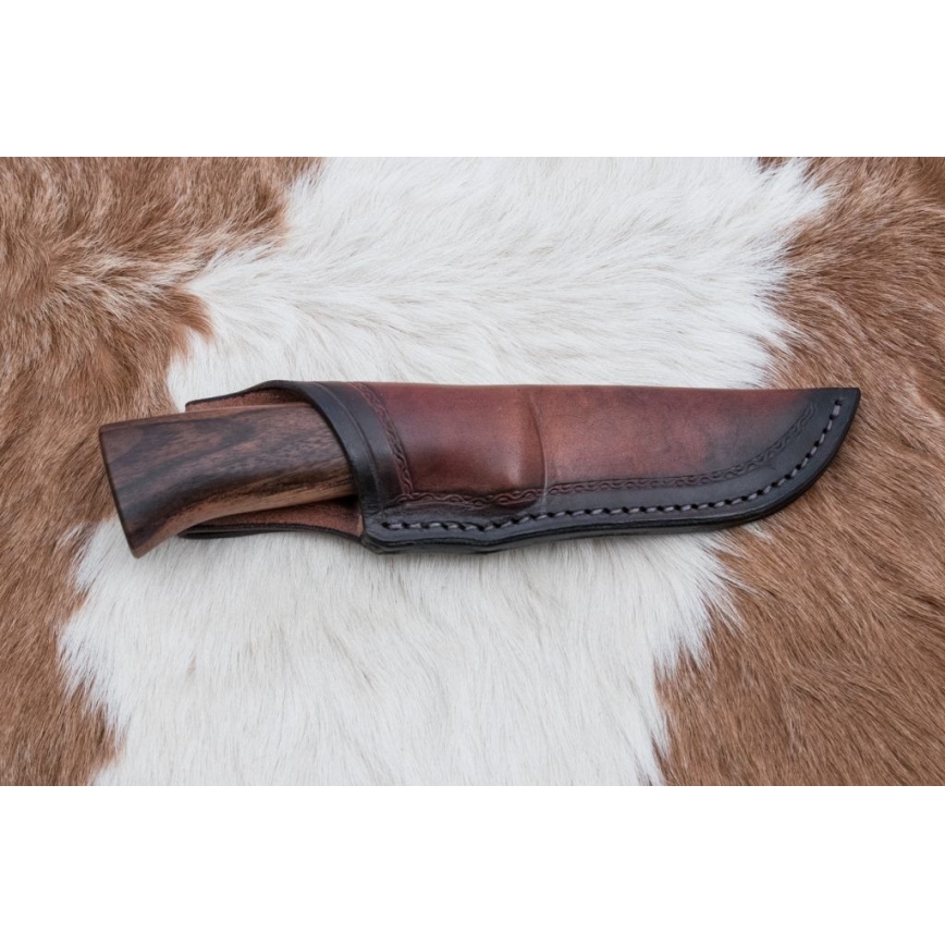 Cuchillo de caza Damasco 9,7 cm nogal/arce