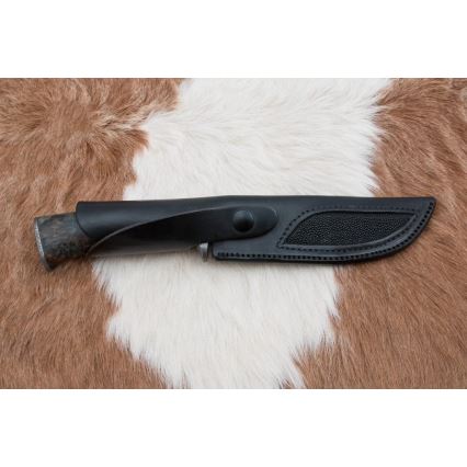 Cuchillo de caza de Damasco 14,5 cm mango de aliso/serpentinita