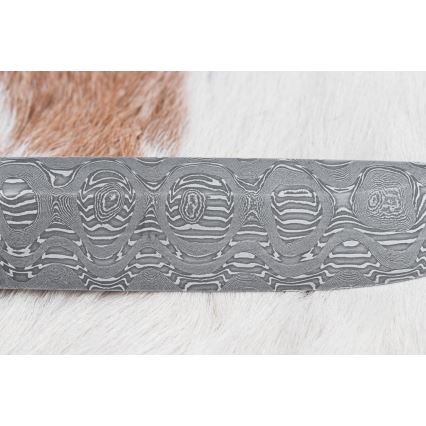 Cuchillo de caza de Damasco 14,5 cm mango de aliso/serpentinita