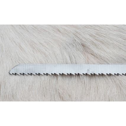 Cuchillo de caza de Damasco con sierra pequeña 12 cm Cuerno de ciervo