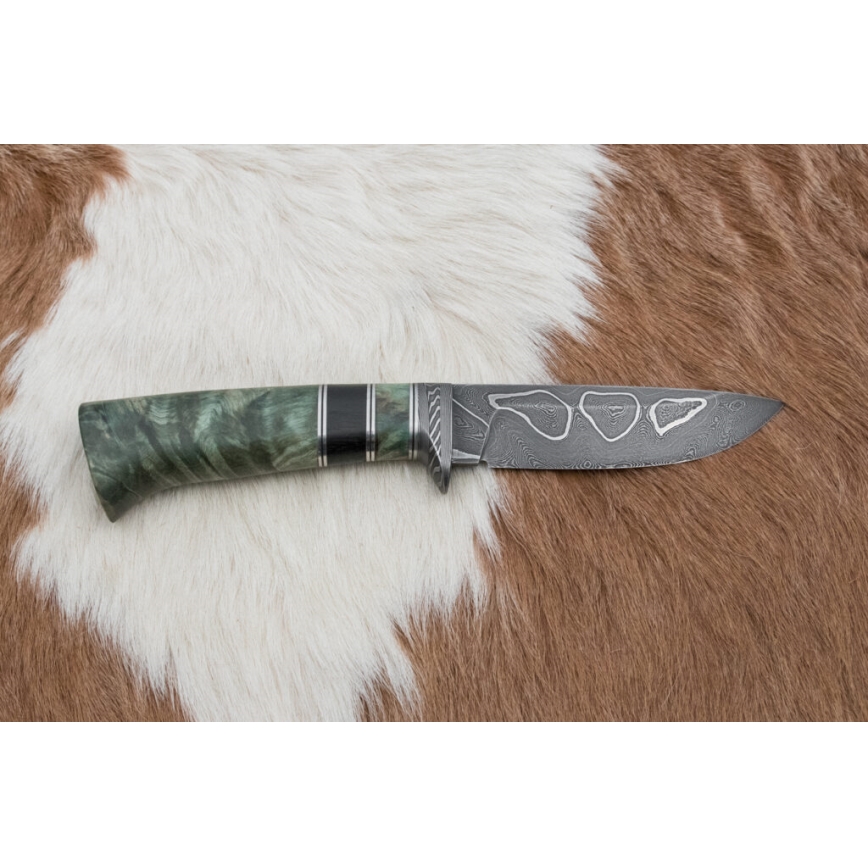 Cuchillo exclusivo Damasco 11,6 cm arce/ébano