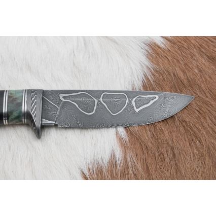 Cuchillo exclusivo Damasco 11,6 cm arce/ébano