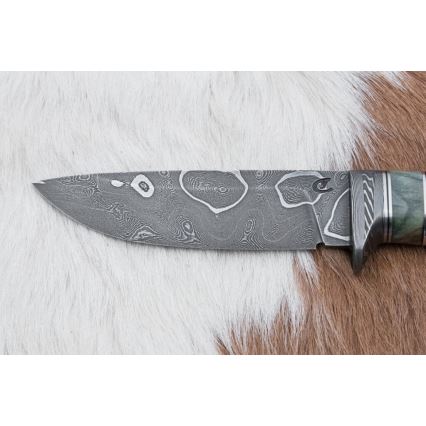 Cuchillo exclusivo Damasco 11,6 cm arce/ébano