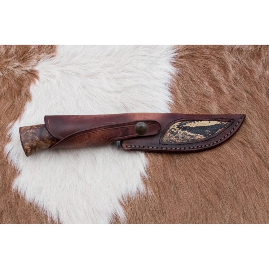 Cuchillo exclusivo Damasco 14,4 cm árbol de castaño/diente de mamut