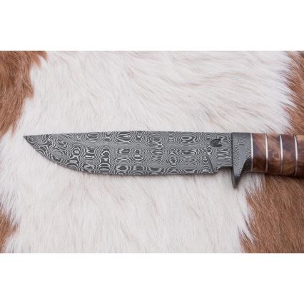 Cuchillo exclusivo Damasco 14,4 cm árbol de castaño/diente de mamut