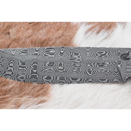 Cuchillo exclusivo Damasco 14,4 cm árbol de castaño/diente de mamut