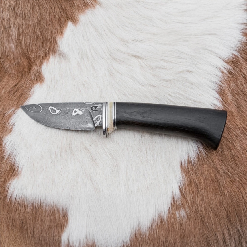 Cuchillo exclusivo de Damasco 8,6 cm roble/hueso de camello