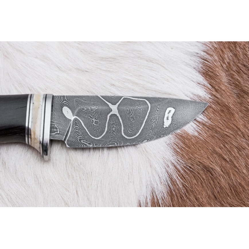 Cuchillo exclusivo de Damasco 8,6 cm roble/hueso de camello