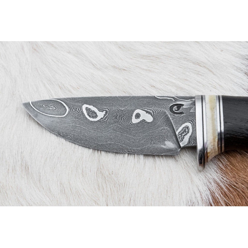 Cuchillo exclusivo de Damasco 8,6 cm roble/hueso de camello