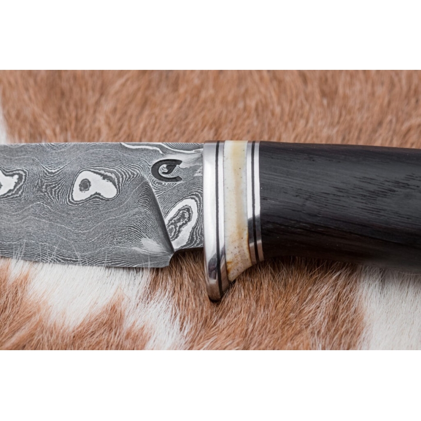 Cuchillo exclusivo de Damasco 8,6 cm roble/hueso de camello