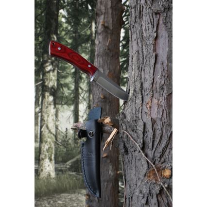 Daga con funda de cuero 21 cm