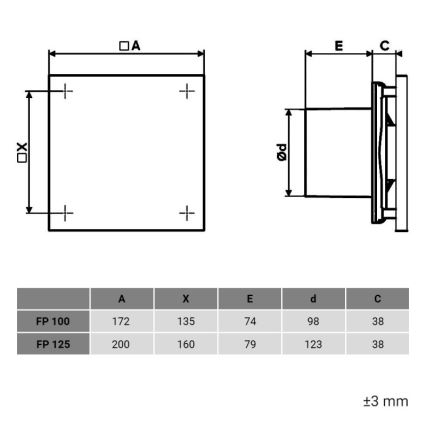 Dalap 1348 - Ventilador axial con temporizador y sensor de humedad 100 FPZW 16W/230V