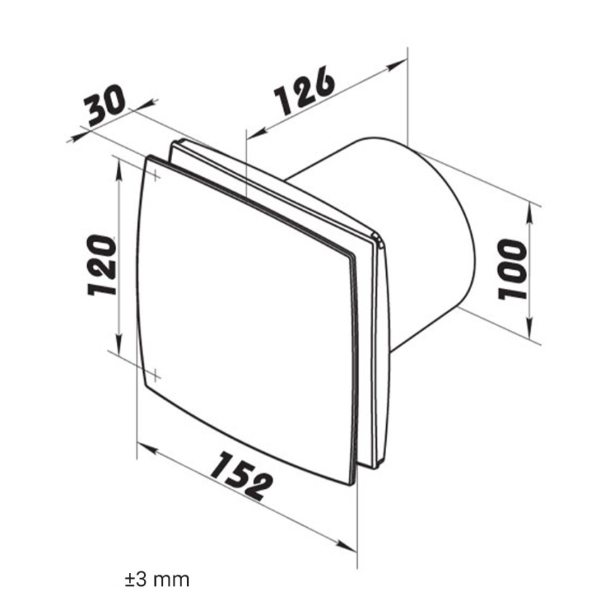 Dalap 41067 - Ventilador axial con temporizador y sensor de humedad 100 BFZW 12 14W/12V