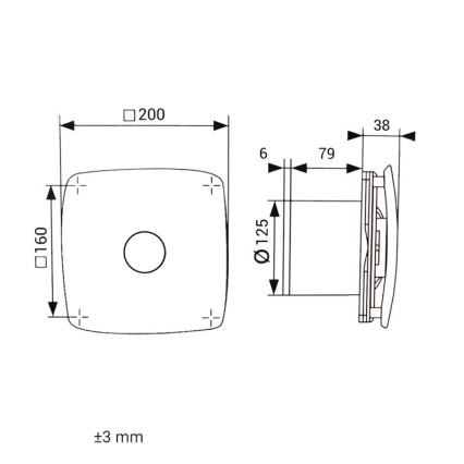 Dalap 41094 - Ventilador axial 125 ONYX 16W/230V