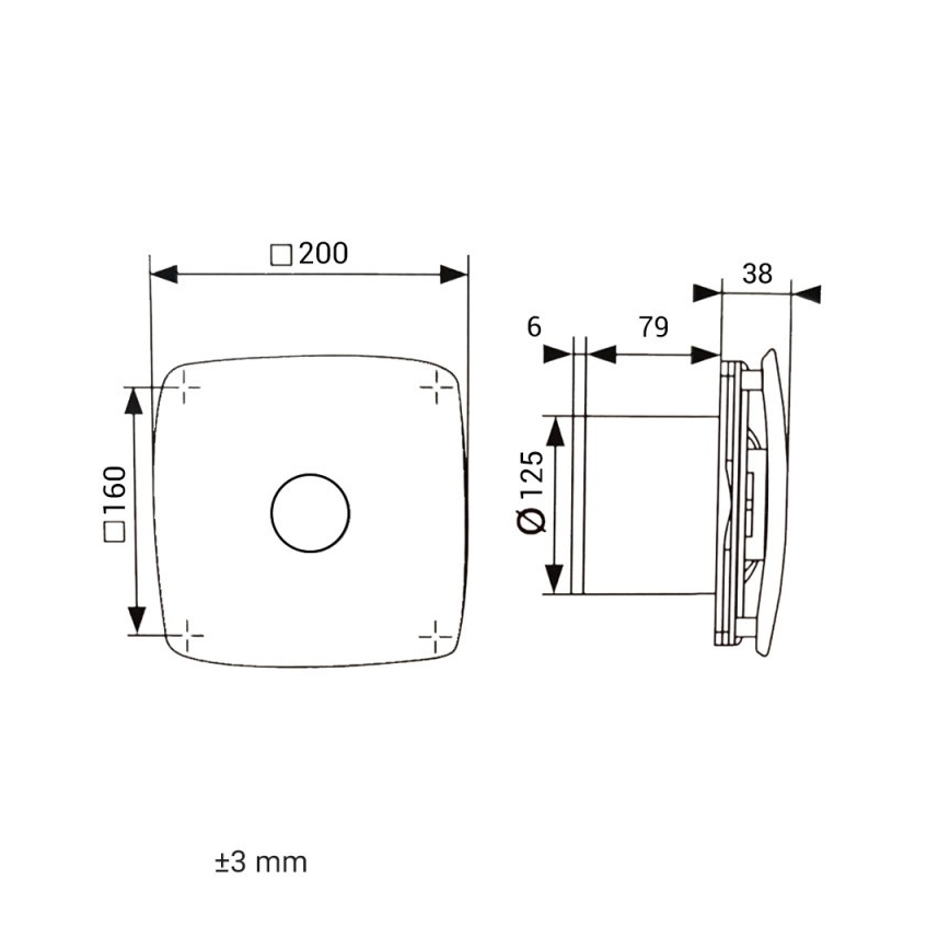 Dalap 41094zw - Ventilador axial con temporizador 125 ONYX ZW 16W/230V