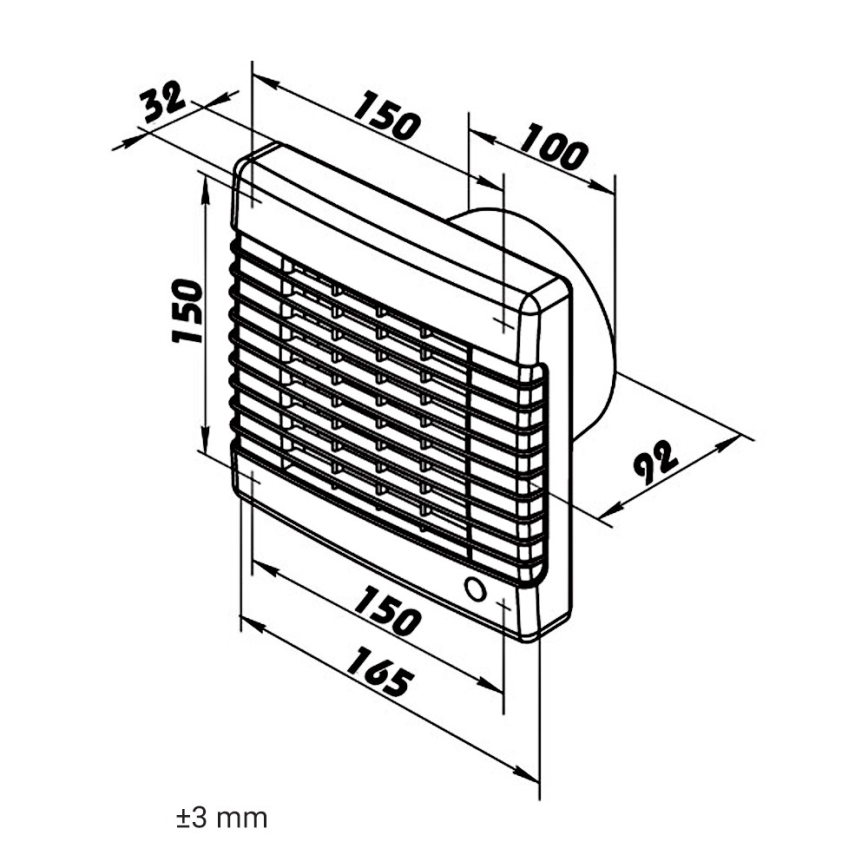 Dalap 41101 - Ventilador axial con obturador automático 100 LV 20W/230V