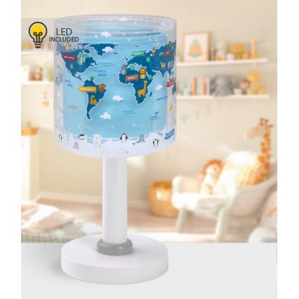 Dalber 40671 - Lámpara LED infantil WORLD 1xG4/4W/230V azul