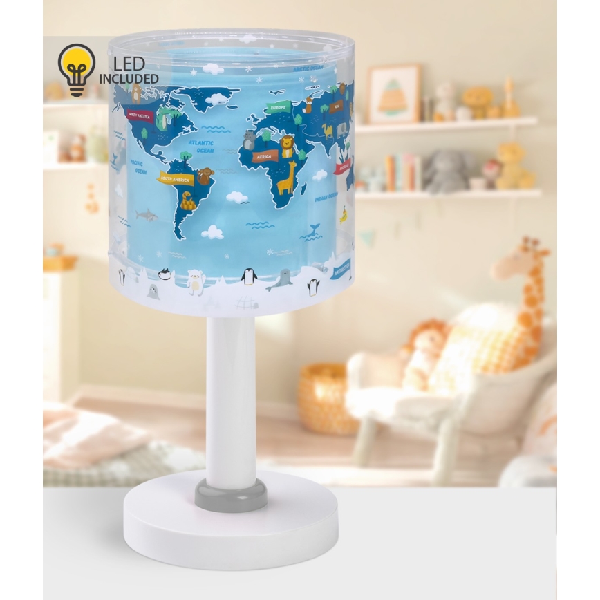 Dalber 40671 - Lámpara LED infantil WORLD 1xG4/4W/230V azul