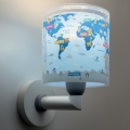 Dalber 40679 - Lámpara de pared infantil WORLD 1xE27/15W/230V azul