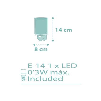Dalber 41005H - Lámpara pequeña con enchufe LED DOTS 1xE14/0,5W/230V