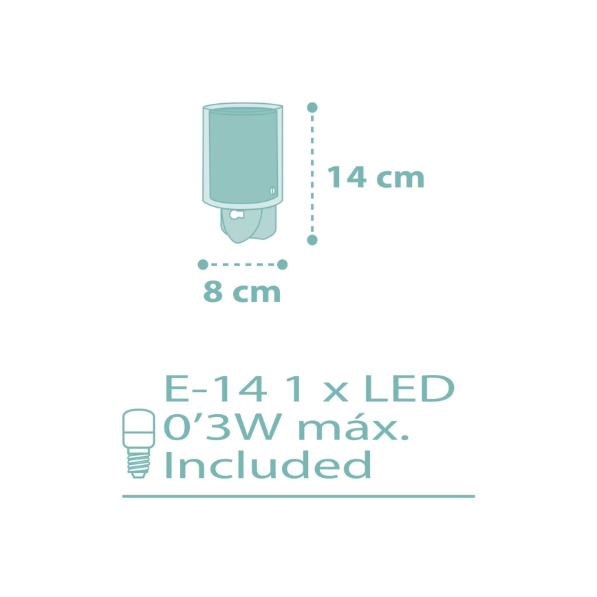 Dalber 41005H - Lámpara pequeña con enchufe LED DOTS 1xE14/0,5W/230V