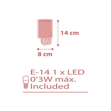 Dalber 41005S - LED Lámpara con enchufe DOTS 1xE14/0,5W/230V