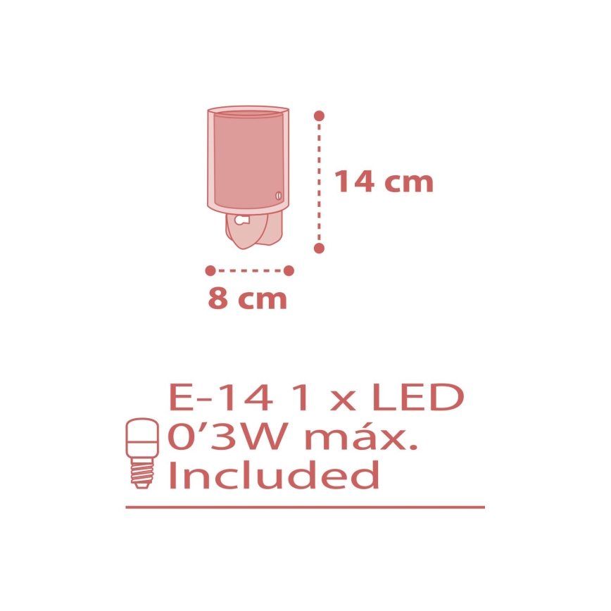 Dalber 41005S - LED Lámpara con enchufe DOTS 1xE14/0,5W/230V
