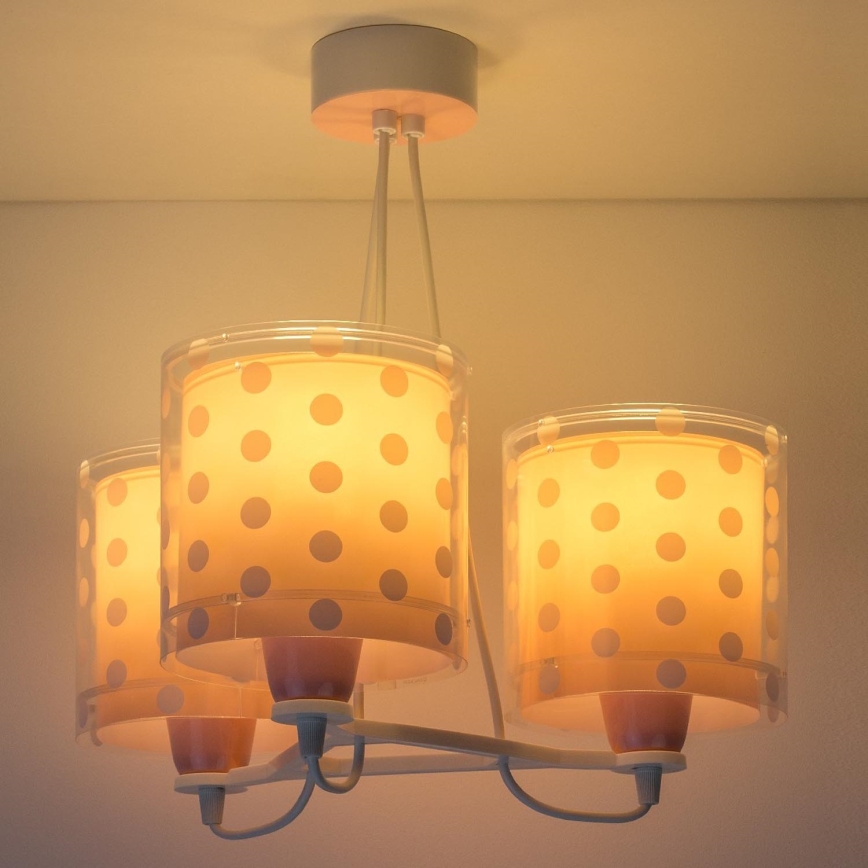 Dalber 41007S - Lámpara colgante infantil DOTS 3xE27/60W/230V