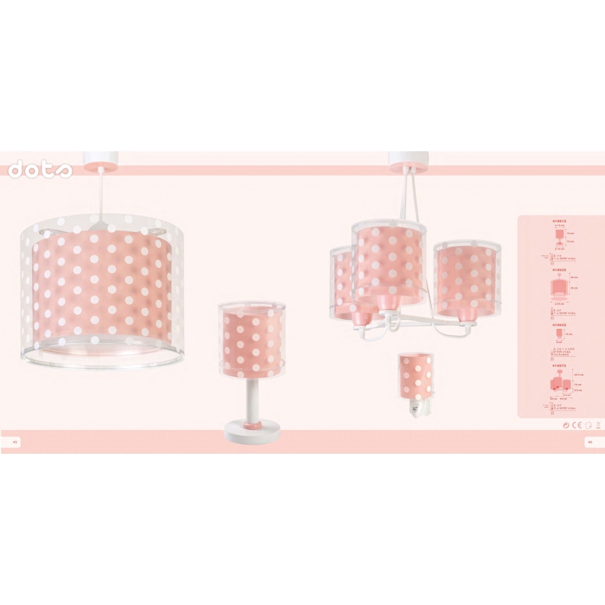 Dalber 41007S - Lámpara colgante infantil DOTS 3xE27/60W/230V