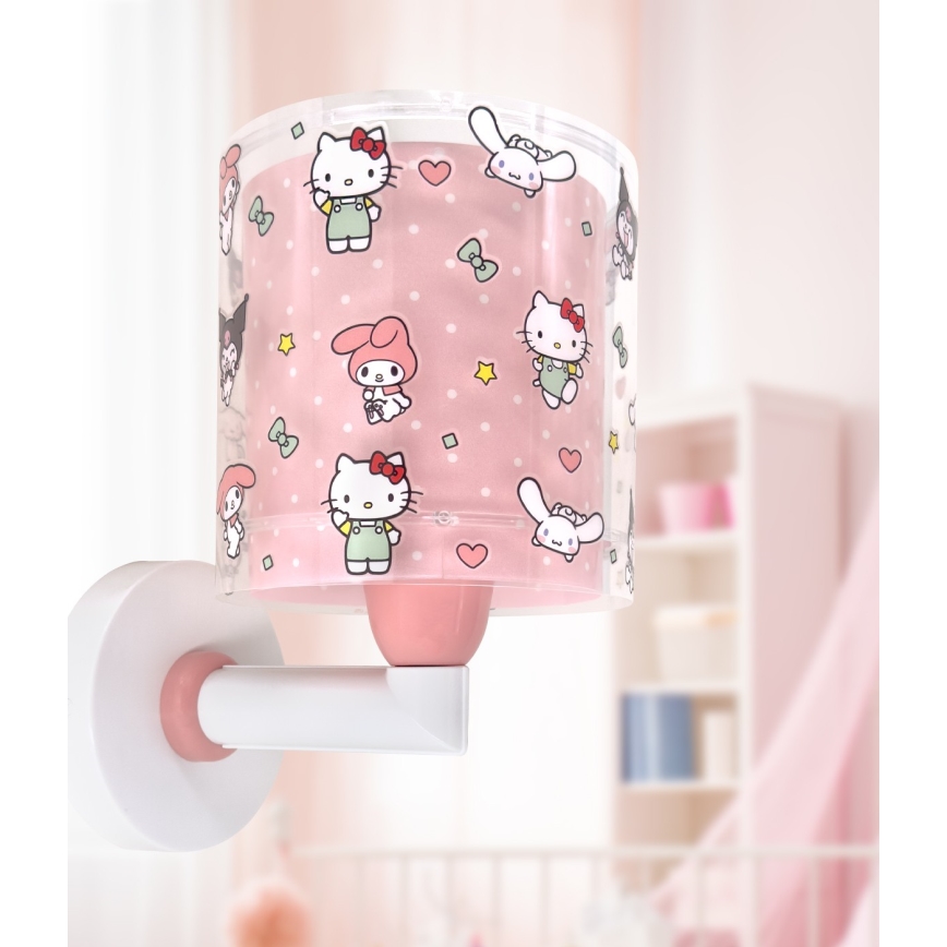 Dalber 41259 - Lámpara de pared infantil HELLO KITTY&FRIENDS 1xE27/15W/230V rosa