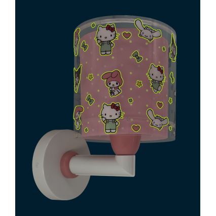 Dalber 41259 - Lámpara de pared infantil HELLO KITTY&FRIENDS 1xE27/15W/230V rosa