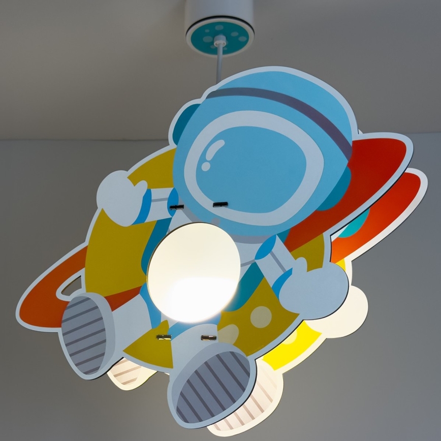 Dalber 41347 - Lámpara colgante infantil ASTRONAUT 1xE27/15W/230V