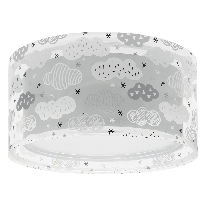 Dalber 41416E - Plafón infantil CLOUDS 2xE27/60W/230V gris