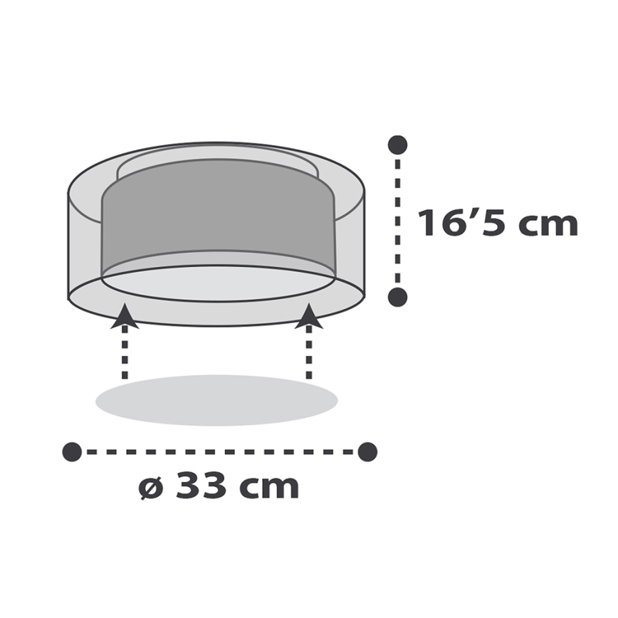 Dalber 41416E - Plafón infantil CLOUDS 2xE27/60W/230V gris