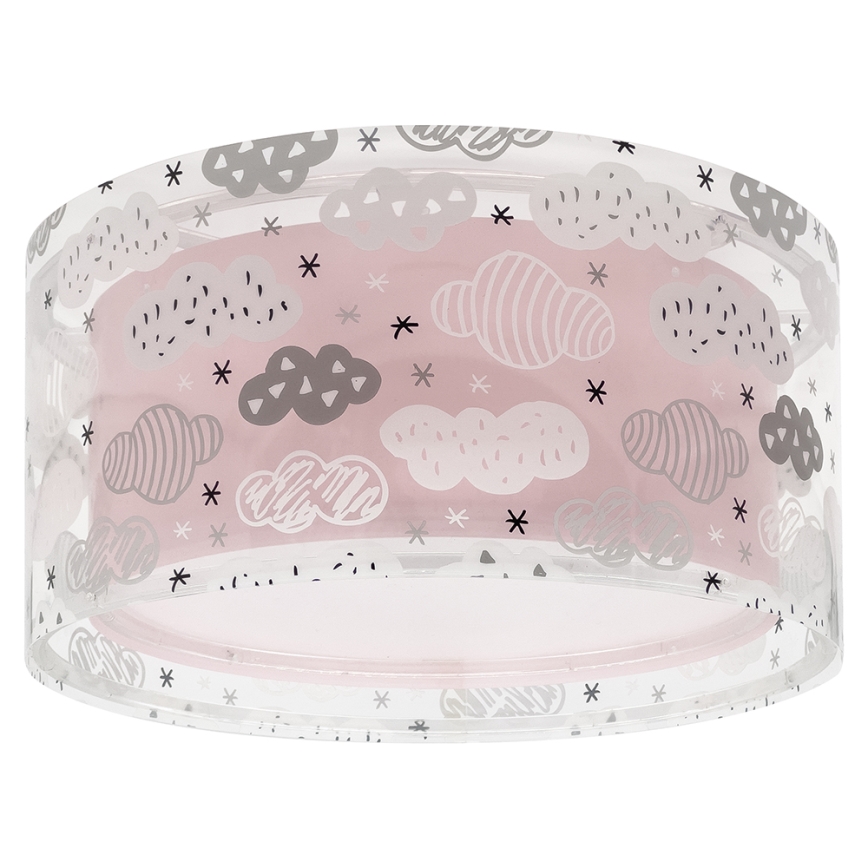 Dalber 41416S - Plafón infantil CLOUDS 2xE27/60W/230V rosa