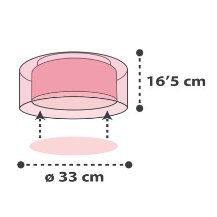 Dalber 41416S - Plafón infantil CLOUDS 2xE27/60W/230V rosa