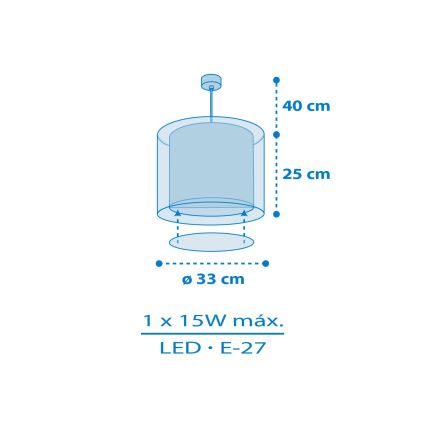 Dalber 41572T - Lámpara de techo infantil BABY TEDDY 1xE27/15W/230V azul
